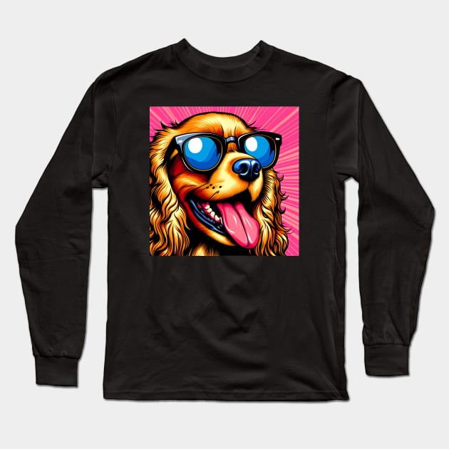 Dog Wearing Sunglasses Long Sleeve T-Shirt by Annabelhut